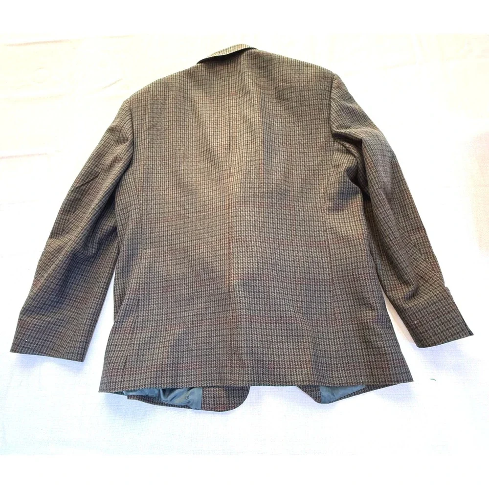 Vintage Cellini 44R Wool Blend Blazer‎ Houndstooth Sport Coat 90s Mens